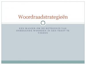 Wat is woordraadstrategie