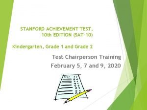 Stanford achievement test for kindergarten