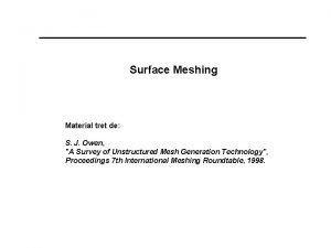 Surface Meshing Material tret de S J Owen