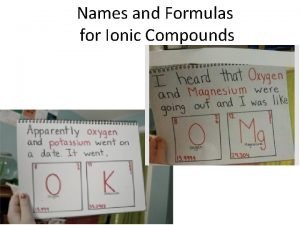 Section 3 names and formulas for ionic compounds