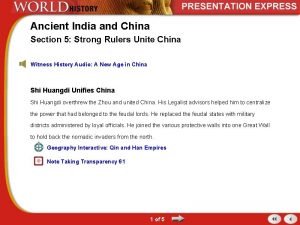 Ancient India and China Section 5 Strong Rulers