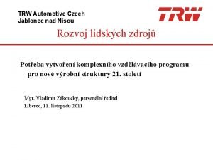 Trw jablonec nad nisou Trw jablonec nad nisou