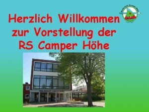 Herzlich Willkommen zur Vorstellung der RS Camper Hhe