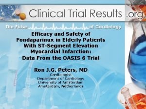 Efficacy and Safety of Fondaparinux in Elderly Patients