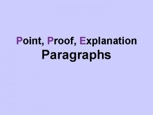 Point information explanation