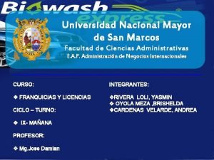 Universidad Nacional Mayor de San Marcos Facultad de