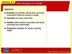 Managing your weight part 2