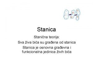 Stanica Stanina teorija Sva iva bia su graena