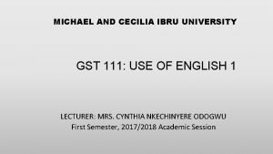 Gst 111 communication in english