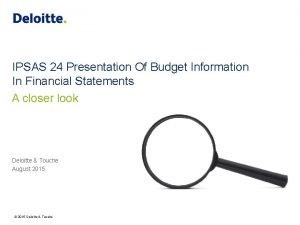 Presentation of budget information in financial statements