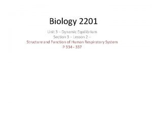 Biology 2201 Unit 3 Dynamic Equilibrium Section 3