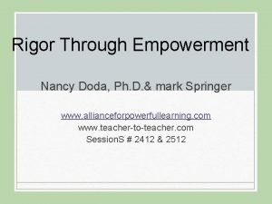 Rigor Through Empowerment Nancy Doda Ph D mark