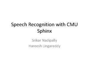 Cmu speech recognition