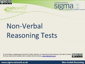 Non verbal reasoning