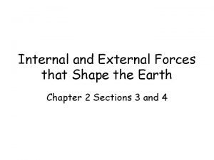 External forces that shape the earth