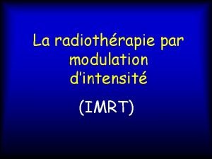 Radiothrapie