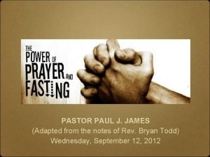 Pastor paul james