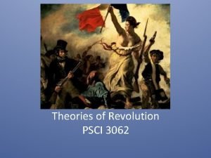 Theories of Revolution PSCI 3062 Karl Marx The