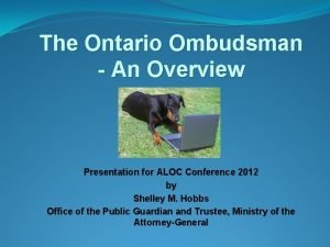 Ontario ombudsman early resolution officer test