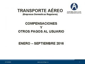 TRANSPORTE AREO Empresas Domesticas Regulares COMPENSACIONES Y OTROS