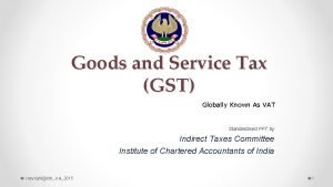 Goods and service tax