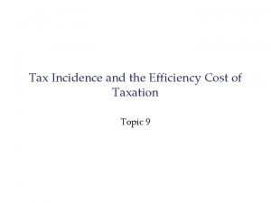 Role of taxation