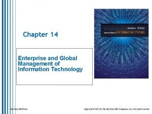 Chapter 14 Enterprise and Global Management of Information