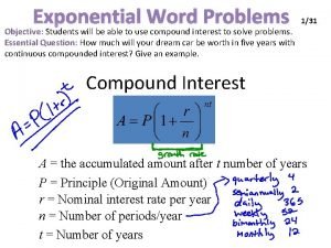 Exponential word problems