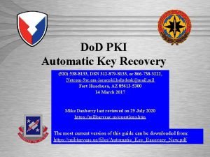 Pki recovery agent