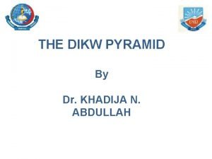 THE DIKW PYRAMID By Dr KHADIJA N ABDULLAH