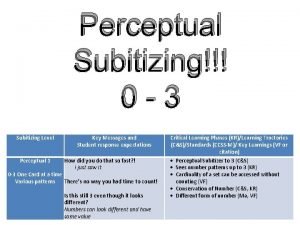 Perceptual subitizing