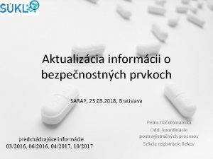 Aktualizcia informcii o bezpenostnch prvkoch SARAP 25 05