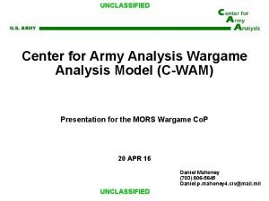 Center for army analysis Center for army analysis