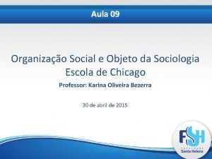 Aula 09 Organizao Social e Objeto da Sociologia