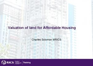 Valuing land for social housing