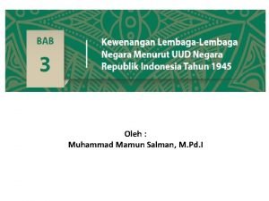 Good governance menurut laode ida