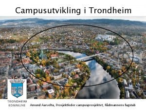 Campusutvikling i Trondheim Amund Aarvelta Prosjektleder campusprosjektet Rdmannens