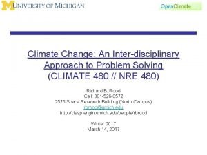 Climate Change An Interdisciplinary Approach to Problem Solving