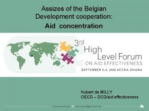 Assizes of the Belgian Development cooperation Aid concentration