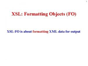 Formatting objects processor