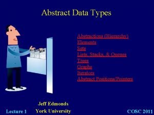 Abstract Data Types Abstractions Hierarchy Elements Sets Lists