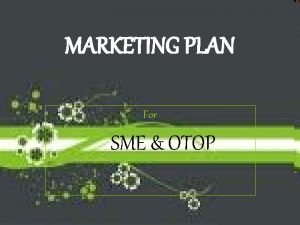 Controls in marketing plan
