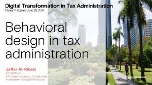 Digital Transformation in Tax Administration Manila Philippines June