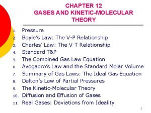 CHAPTER 12 GASES AND KINETICMOLECULAR THEORY 1 2