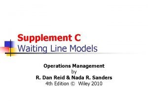 Waiting line models operations management