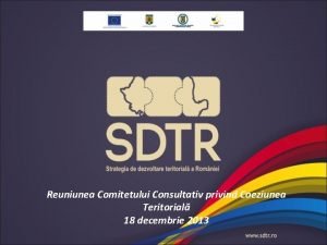 Reuniunea Comitetului Consultativ privind Coeziunea Teritorial 18 decembrie