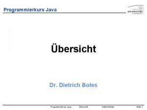 Java programmierkurs