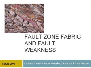 FAULT ZONE FABRIC AND FAULT WEAKNESS Nature 2009