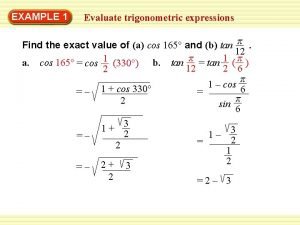 Evaluate trigonometric expressions