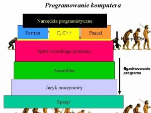 Programowanie komputera Narzdzia programistyczne Fortran C C Pascal